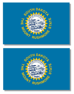 x2 South Dakota SD Flag Car Truck Window Bumper Laptop Vinyl Sticker Decal 4"