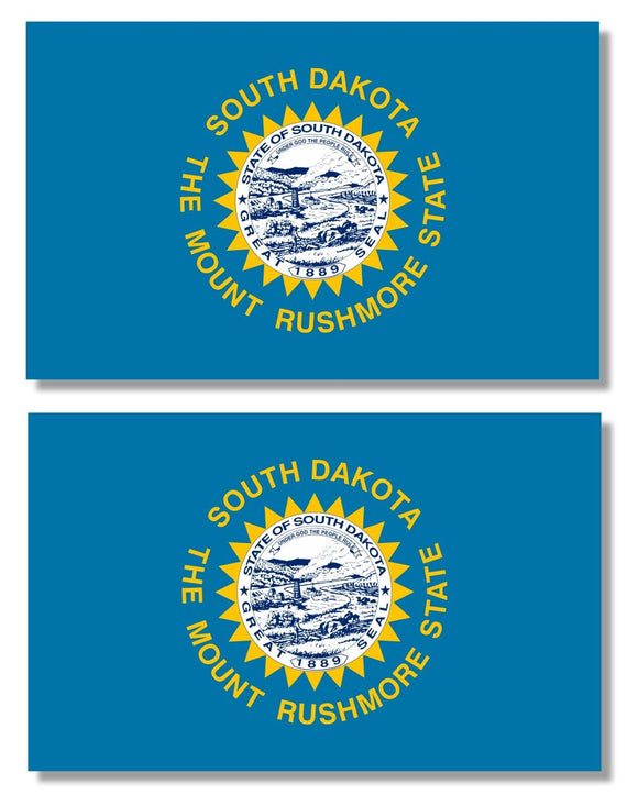 x2 South Dakota SD Flag Car Truck Window Bumper Laptop Vinyl Sticker Decal 4