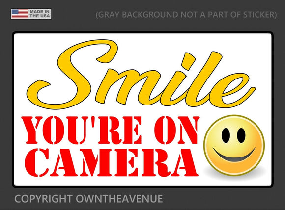 Smile You're On Camera Sticker Video Alarm Security System CCTV Decal Warning CL - OwnTheAvenue