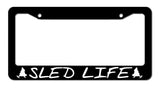 Sled Life Snowmobile Outdoors Snow Sports Car Truck License Plate Frame