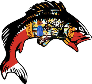Florida FL Bass Fish Fishing Flag Beach Lake Outdoors Camping Vinyl Sticker - OwnTheAvenue