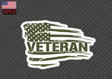 American flag Veteran Green sticker decal military 5" #ouebrigubj - OwnTheAvenue