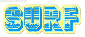 Surf Surfing Vintage Old School Classic Style Car Truck Vinyl Decal Sticker 5" - OwnTheAvenue