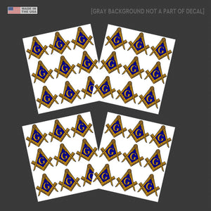 36 Pack Masonic Compass Sticker Decal - 1" License Plate Decal Model: 87388
