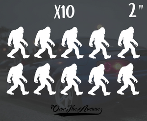 x10 Sasquatch Big Foot Sticker Decal - 2" Each Yeti Mini Pack - OwnTheAvenue