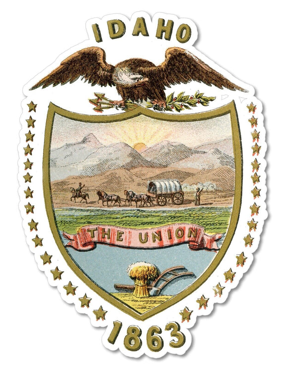 Idaho ID Coat of Arms State Flag Car Truck Window Bumper Laptop Sticker Decal 4