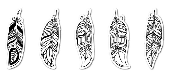 Bird Feathers Vintage Hippie Retro Car Truck Window Bumper Laptop Cup Stickers