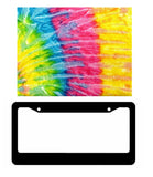 Tie Dye Pattern JDM Racing Drifting Groovy Hippie License Plate Frame DIY