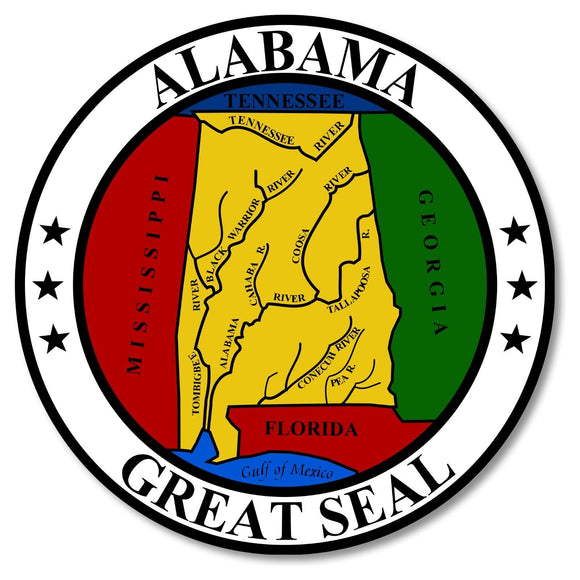 Seal of Alabama AL State Car Truck Window Bumper Laptop Cooler Cup Sticker Decal - OwnTheAvenue