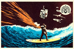 Endeavors247 Astronaut Surfing Surf Outer Space Galaxy Sci Fi Sticker Decal 4"