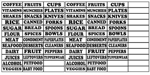 Kitchen Labels Vinyl Decal Sticker For Canister Jars Storage Organize 84PCS