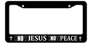 Know Jesus Know Peace Christian Christ License Plate Frame