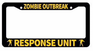 Zombie Response Vehicle / Unit Protection Funny Black License Plate Frame CC4 - OwnTheAvenue