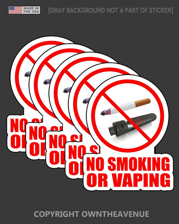 NO SMOKING OR VAPING Store Shop Retail Business Vinyl Sticker Decal 4