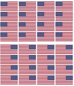 x12 Reversed & 12 Regular American Flag 2" Helmet USA Vinyl Sticker Decal (24pc) - OwnTheAvenue