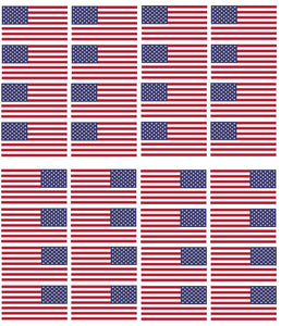 x12 Reversed & 12 Regular American Flag 2" Helmet USA Vinyl Sticker Decal (24pc)