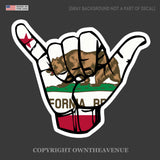 Shaka Hang Loose California Cali Bear Flag Sticker Car Bumper JDM Vehicle Decal - OwnTheAvenue