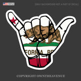 Shaka Hang Loose California Cali Bear Flag Sticker Car Bumper JDM Vehicle Decal