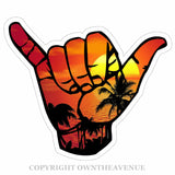 Shaka Hang Loose Beach Ocean Sunset Sticker Car Window Bumper JDM Vehicle Decal