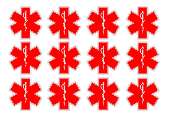 Star of Life EMT Sticker Decal Pack Lot Red 2