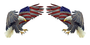 Two Bald Eagle USA American Flag Sticker Car Truck Laptop Decal Bumper Cooler - OwnTheAvenue