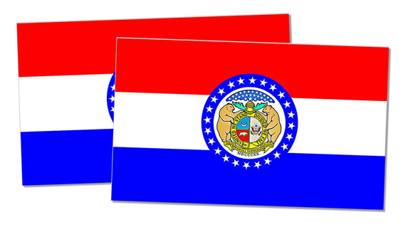 x2 - Missouri MO State Flag Car Truck Window Bumper Laptop Cooler Sticker Decal - OwnTheAvenue