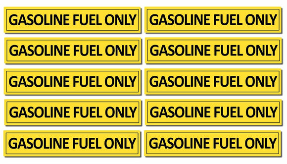 x10 Gasoline Gas Fuel Only Sticker Door Decal Truck Label Tank Vinyl Safety 3
