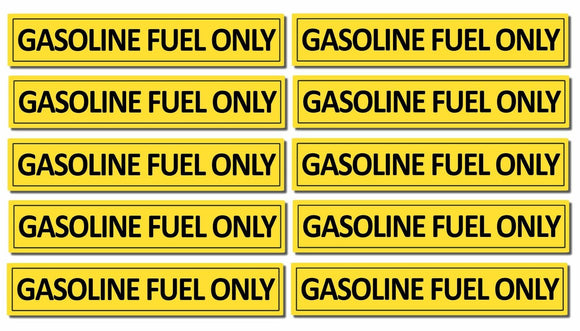 x10 Gasoline Gas Fuel Only Sticker Door Decal Truck Label Tank Vinyl Safety 3