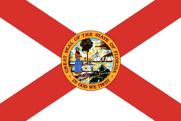 Florida FL Flag Vinyl Sticker Choose Size