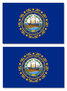 x2 New Hampshire NH State Flag Car Truck Window Bumper Sticker Decal 4" - OwnTheAvenue