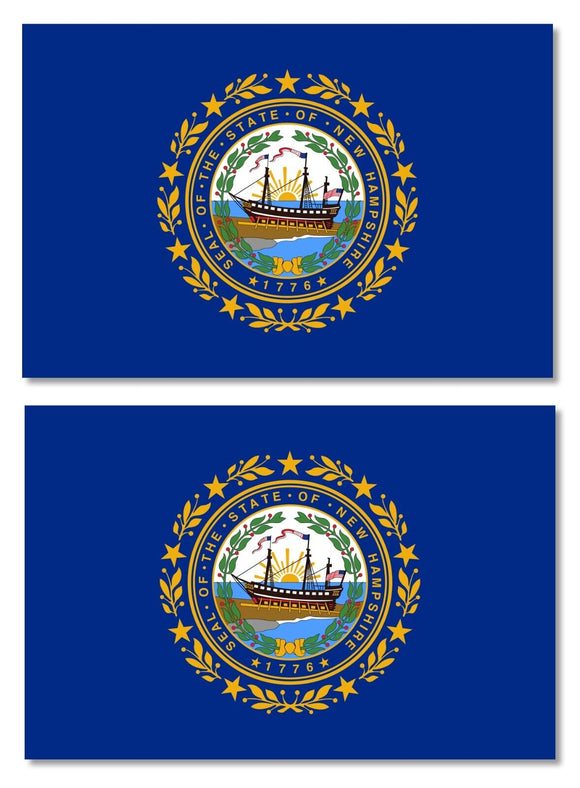 x2 New Hampshire NH State Flag Car Truck Window Bumper Sticker Decal 4