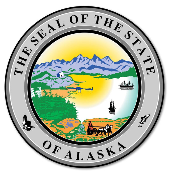 Seal of Alaska AK State Car Truck Window Bumper Laptop Cooler Cup Sticker Decal