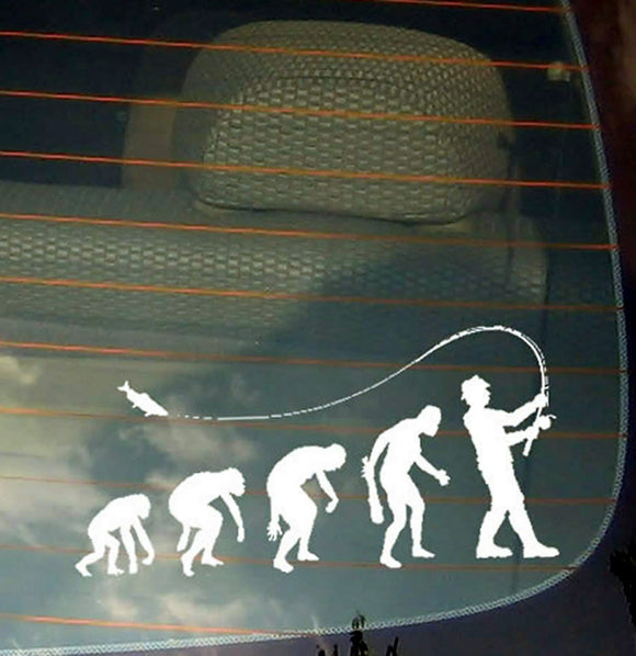 Evolution Funny Fishing Fish Vinyl Decal Sticker Inches Bass Salmon Lake Life - OwnTheAvenue