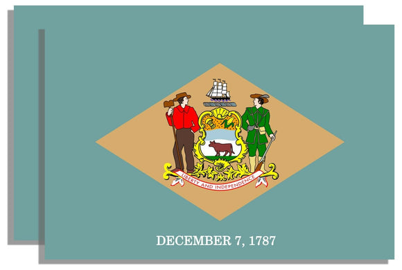 Delaware DE Flag Vinyl Stickers - 2 Pack - OwnTheAvenue