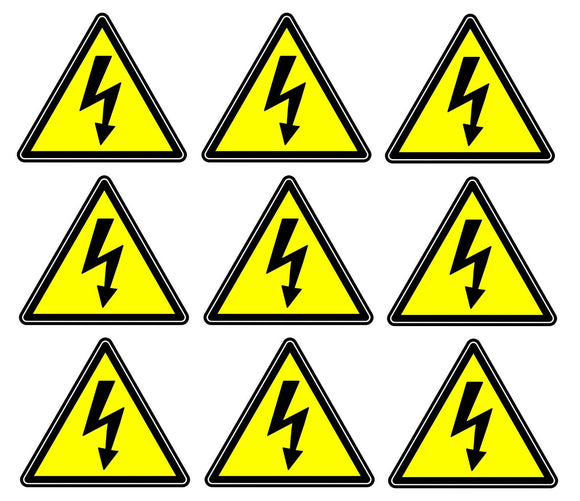 x12 Danger Warning High Voltage Logo Symbol Sticker Decal Pack Lot - OwnTheAvenue