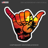 Shaka Hang Loose Beach Ocean Sunset Sticker Car Window Bumper JDM Vehicle Decal - OwnTheAvenue