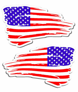 L/R USA American America Flag Distressed Tattered Car Truck Laptop Decal Sticker - OwnTheAvenue