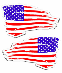 L/R USA American America Flag Distressed Tattered Car Truck Laptop Decal Sticker