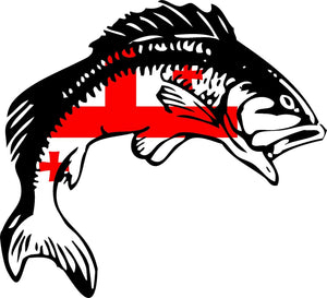 Georgia GA Flag Bass Fish Fishing Lake Woods Vinyl Sticker - OwnTheAvenue