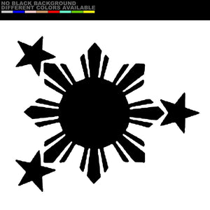 Philippines Flag Sun and Stars JDM Vinyl Decal Sticker - Choose Size And Color