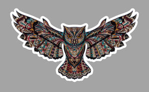 Owl Vintage Bird Animal Art Pattern Artistic Paint Vinyl Decal Sticker 4" - OwnTheAvenue