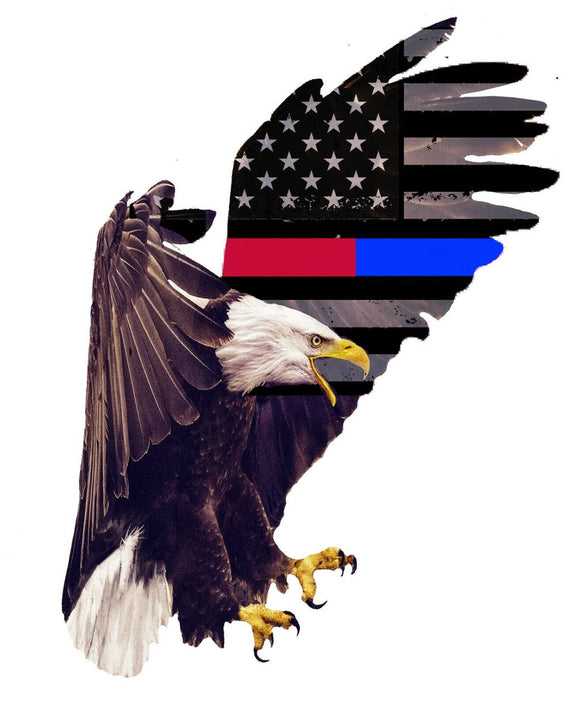 Bald Eagle USA American Flag Sticker Decal Bumper Red Blue - 4