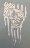 American flag Bass fish sticker decal- fishing USA 5" (BassAmerFlagVC5") - OwnTheAvenue