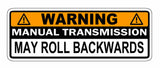 Warning Manual Transmission Bumper Sticker Decal Stick Shift  Car JDM Funny 6"