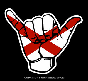 Shaka Hang Loose Alabama Flag AL Vinyl Sticker