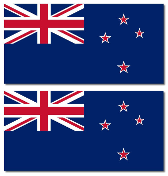 x2 New Zealand Country Flag NZ NZL Car Truck Window Bumper Sticker Decal 4