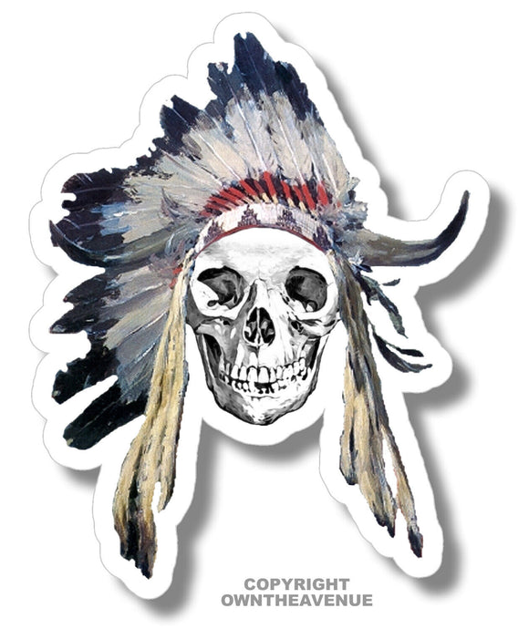 Indian Chief Skull Logo Vinyl Decal Sticker Truck Window Bumper Wall Cup Cooler