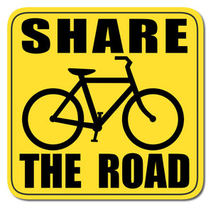 Share The Road Safety Cycling Bicycle Mountain Bike Bumper Vinyl Decal Sticker