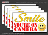 Smile You're On Camera Sticker Video Alarm Security System Decal Warning 5PK CLS