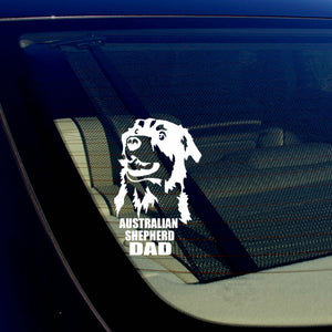 Australian Shepherd Dad Car Window Bumper White Decal Sticker 5" #SS2 - OwnTheAvenue